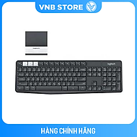 Bàn phím không dây Logitech K375s - có kèm giá đỡ linh hoạt - USB Unifying, Kết nối 3 thiết bị, phím gõ thoải mái không ồn, phù hợp Laptop/Điện thoại/Tablets - Màu Đen - Hàng chính hãng