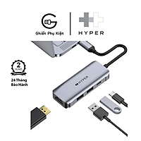 Cổng Chuyển HyperDrive USB-C HUB HDMI 4K60HZ 4-IN-1 - Hàng Chính Hãng