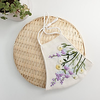 Khẩu trang thêu tay vải linen JL198
