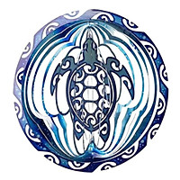 3D Sea Turtle Rotatable Wind-Bell Ocean Blue Bell Metal Pendant Domestic Decoration Handicraft
