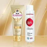 Combo Sữa rửa mặt Sắc Ngọc Khang 100g+ Nước tẩy trang 145ml giúp làm sạch sâu lỗ chân lông, bã nhờn, ngừa mụn