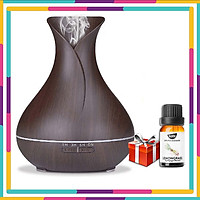 Máy khuếch tán tinh dầu cao cấp Tulip giúp khuếch tán, tỏa hương tinh dầu, tạo độ ẩm, xông phòng, tặng kèm điều khiển từ xa và tinh dầu Sả chanh Kobi