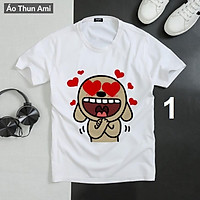 (SALE) ️️Áo Thun Xin Chào Chó Nâu