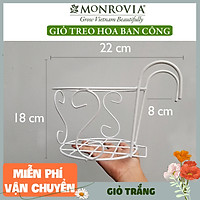 Combo 3 Giỏ treo chậu hoa ban công MONROVIA, giỏ sắt treo chậu hoa ban công, chậu treo ban công, kệ treo ban công, móc treo, khung thép, sơn tĩnh điện chính hãng thương hiệu MONROVIA