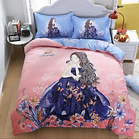 Bộ Chăn Ga Gối Cotton Magic Công Chúa Bươm Bướm Hồng