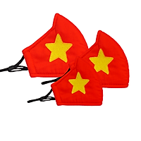 Khẩu trang Kissy cờ đỏ sao vàng size L- Tự Hào Việt Nam - Giao chuẩn mẫu, chuẩn size