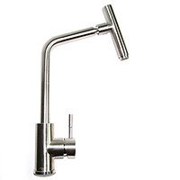 Vòi rửa chén nóng lạnh Inox SUS 304 nguyên khối đầu vòi xoay 360 độ Eurolife EL-T031 (Trắng vàng)