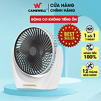Quạt mini tích điện để bàn tiện lợi, không gây tiếng ồn, xoay linh hoạt 210 độ, Hàng chính hãng CameWell C201F