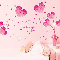 Decal Dán Tường Trái Tim Hồng DH049