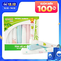 Khăn sữa sợi tre KACHOOBABY, hộp 8 cái
