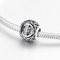 Hạt charm chứ D vintage bạc s925 ( vừa tất cả các vòng tay)