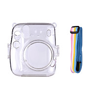 Instant Camera Transparent Protection Case with Rainbow Lanyard Replacement for Fujifilm Instax Mini 8/9