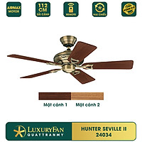 Quạt trần Mỹ HUNTER SEVILLE II - Điều khiển từ xa, sải cánh 112cm - Hàng chính hãng
