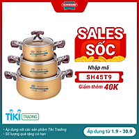 Bộ Nồi Anod Sunhouse Vàng 16-20-24cm