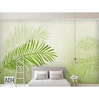 Tranh dán tường canvas hình lá ADHW023