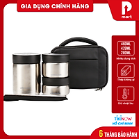 Bộ Hộp Cơm Giữ Nhiệt Thép Không Gỉ Lock & Lock LHC8031SLV - Bạc