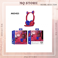 Tai nghe không dây hiệu AKZ-K23 Bluetooth 5.0 Hình Tai Mèo Hoạt Hình Phát Sáng Có Mic ( hàng chính hãng)