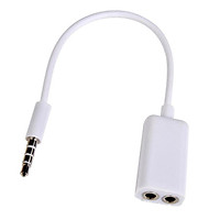 Dual 3.5mm Audio Headphone Splitter Cable Jack Lead Two Way for Smartphone
