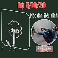 (Siêu dính) Combo 10 móc dán tường siêu dính siêu chắc treo đồ chịu lực 10kg mini trong suốt