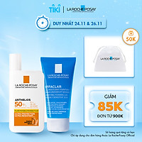 Bộ chống nắng không nhờn rít La Roche-Posay Anthelios Shaka Fluid 50ml & Gel rửa mặt cho da dầu mụn 50ml