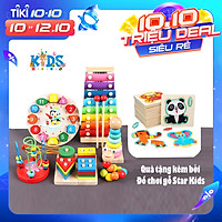 Combo 6 món đồ chơi gỗ an toàn cho bé- phát triển trí tuệ