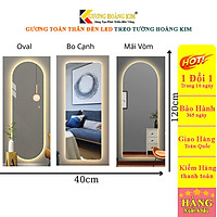Gương soi toàn thân có đèn led cảm ứng treo tường không viền giá rẻ kích thước 40x120cm- hk1010