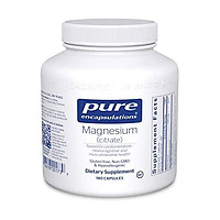 Pure Encapsulations - Magnesium (Citrate) - Hypoallergenic Supplement Supports Nutrient Utilization and Physiological Functions - 180 Capsules