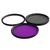 3 Pieces UV / CPL / FLD 62mm Professional Glass Filter Kit Camera