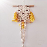Cotton Rope Owl Pendant Hand-woven Wall Decoration Hanging Basket Oranment