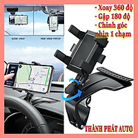 Giá kẹp đỡ điện thoại xoay 360 độ chống rung gắn taplo tấm chắn nắng gương chiếu hậu xe ô tô, xe hơi