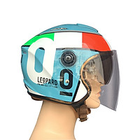 Mũ bảo hiểm 3/4 đầu Napoli N125 mẫu 2 kính đi được cả ngày và đêm tem LEoPARD O