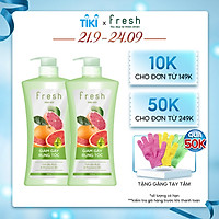 Combo 2 chai dầu gội Fresh Giảm gãy rụng chiết xuất Bưởi hồng ngọc 650g