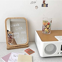 GƯƠNG GỖ TRANG ĐIỂM ĐỂ BÀN XINH XẮN TẶNG KÈM BÚT VIẾT LÊN GƯƠNG THỎA SỨC SÁNG TẠO