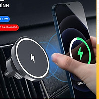Bộ sạc Cao Cấp từ tính hút không dây Kiêm Luôn Giá đỡ điện thoại trên ô tô sạc nhanh 15W