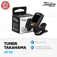 Máy lên dây/ Máy chỉnh dây/ Clip chỉnh âm/ Clip Tuner - Takahama AT10 - Dành cho Chromatic, Guitar, Bass, Ukulele C - Có kèm pin - Hàng chính hãng
