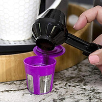 2-in-1 Coffee Scoop and Funnel for Single-Serve Easy Use No Mess Black