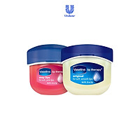 Bộ 2 sáp dưỡng môi Vaseline dạng hũ 7g: Hồng Xinh và Mềm Mịn