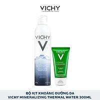 Bộ Xịt Khoáng Dưỡng Da Vichy Mineralizing Thermal Water 300ml Và Sữa Rửa Mặt Dạng Gel Normaderm Physolution Intensive Purifying Gel 50ml