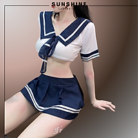 Cosplay Học Sinh Sexy - Set Đồ Ngủ Phong Cách Học Sinh Nhật Bản Áo Váy Ngắn Gợi Cảm