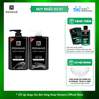 Combo Dầu gội và Sữa tắm Romano Gentleman lịch lãm nam tính 650g/chai