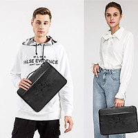Túi xách Laptop, Macbook 13 - 15.6 inch : Chống sốc 360 độ - Mẫu da đen KM038