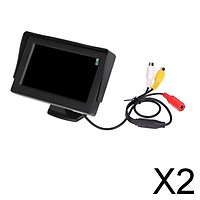 2xLCD HD 4.3 "Night Vision Car Reversing Rearview Camera Monitor
