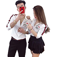 ÁO SƠ MI CẶP ĐÔI NAM NỮ LOVE YOU HOT TREND XU HƯỚNG TÌNH YÊU HÀN QUỐC