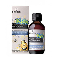 Siro hỗ trợ trị cảm cúm chiết xuất mật ong Brauer cho bé trên 2 tuổi - Brauer Kids Manuka Honey Cold Flu 100ml