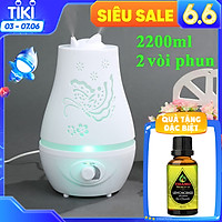 Máy Xông Tinh Dầu 2200ML Cho Phòng Rộng + Tinh Dầu Sả Chanh TIDAMO - Máy Khuếch Tán Tinh Dầu Thể Tích Lớn Nhất, Chuyên Dụng Xông Tinh Dầu, Phun Sương Tạo Ẩm Cho Không Gian Lớn