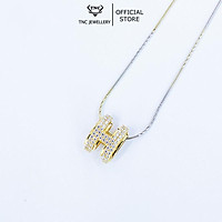  Dây chuyền bạc xi vàng đẹp sang trọng cho nữ chữ H - Trang sức TNC Jewellery