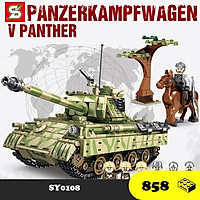 Đồ chơi Lắp ráp Xe Tăng Panzerkamfwagen V Panther - SY0108 German Tank - Mô hình thông minh - Xếp hình thông minh