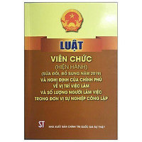 Luật Viên Chức (Hiện Hành) (Sửa Đổi, Bổ Sung Năm 2019) Và Nghị Định Của Chính Phủ Về Vị Trí Việc Làm Và Số Lượng Người Làm Việc Trong Đơn Vị Sự Nghiệp Công Lập