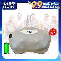 Gối massage hồng ngoại đau vai cổ lưng Shiatsu Fuki FK-568E (Pin sạc)