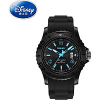 Disney Children's Watch Boy Boy Waterproof Luminous Student Quartz Watch Teen Men's Middle School Student Electronic Table Small Edition Black Blue 534